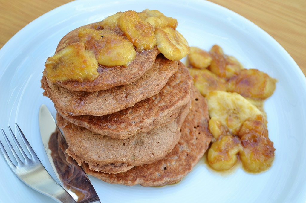 Teff Pancakes with Caramelized Bananas