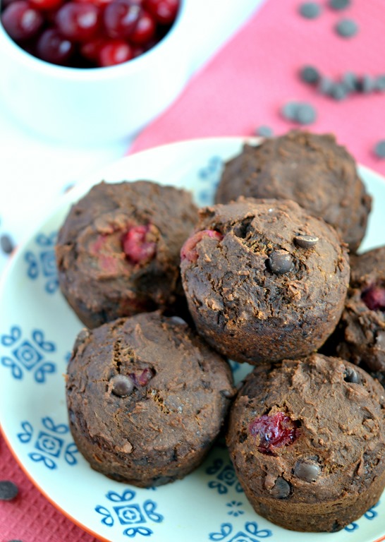 Chocolate Pumpkin & Cranberry Muffins | coconutandberries.com