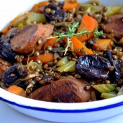 Vegan Sausage, Lentil & Prune Stew