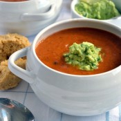 Chili-Bean Soup with Avocado-Lime Cream