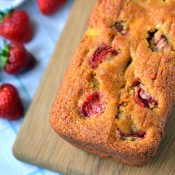 Strawberry-Rhubarb Polenta Cake