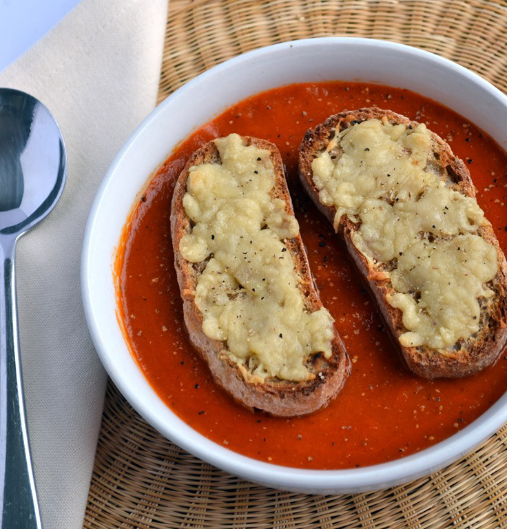 Tomato Soup,Vegusto No Moo Melty Cheese on Toast