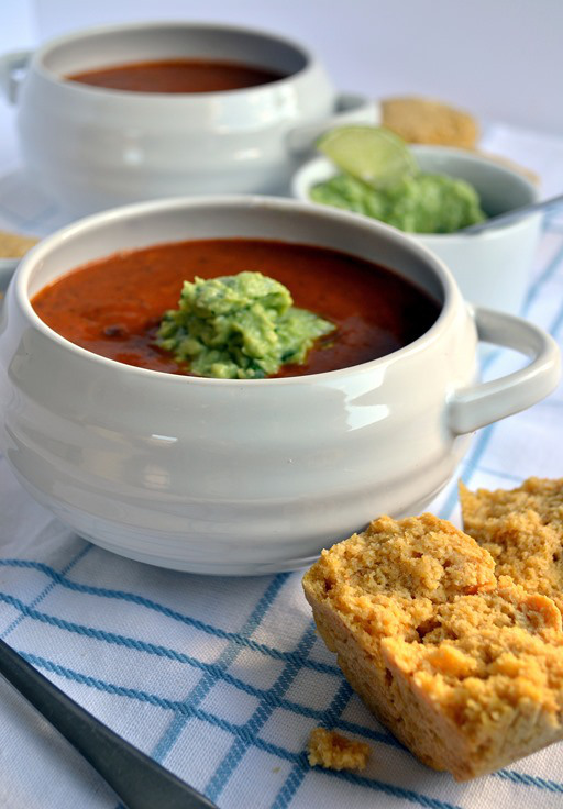 Chili-Bean Soup with Avocado-Lime Cream