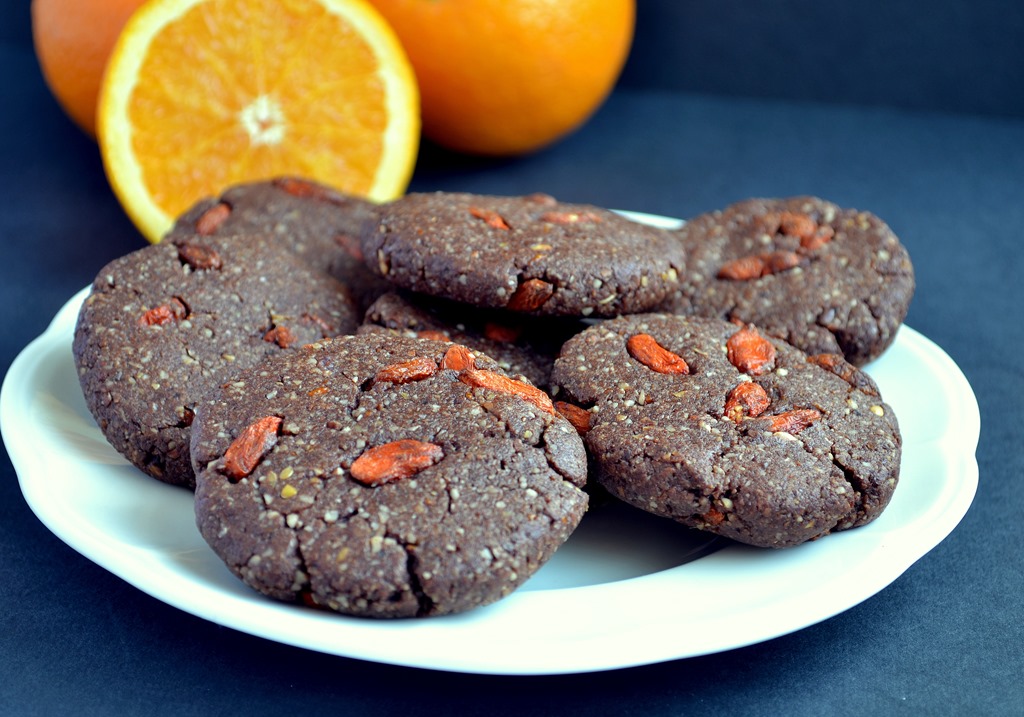 Chocolate Orange Goji Cookies