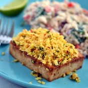 Chli-Lime Crusted Tofu with Creamy, Herbed Rice