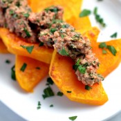 Butternut with Roasted Red Pepper, Walnut & Parsley Pesto