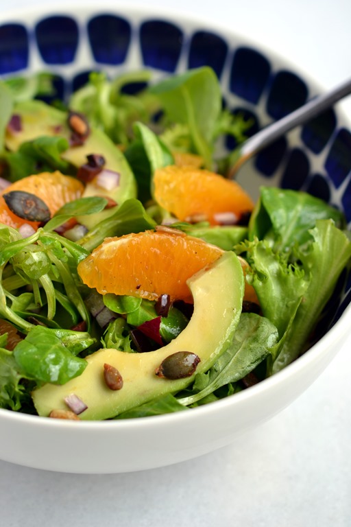 Orange & Avocado Salad with Black Olive Vinaigrette | coconutandberries.com