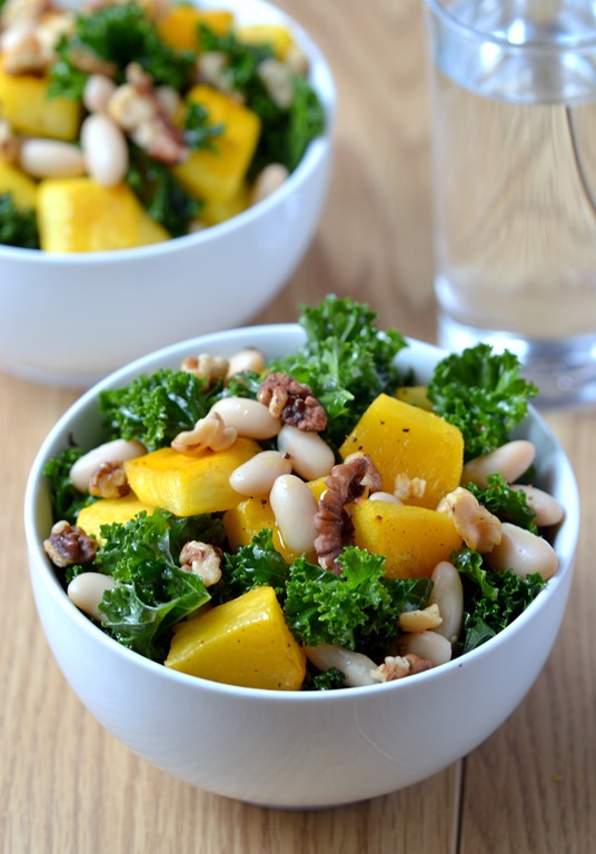 Autumn Kale Salad (with Roast Pumpkin & Walnuts) | coconutandberries.com