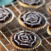 Spooky Spider Web Coconut Cupcakes with Chocolate Ganache (Vegan, Gluten-Free, Grain-Free, Oil-Free)