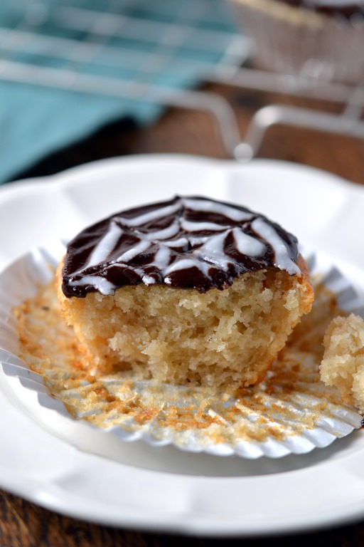 Spooky Spider Web Coconut Cupcakes with Chocolate Ganache (Vegan, Gluten-Free, Grain-Free, Oil-Free) 