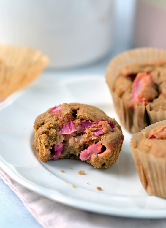 Vegan Rhubarb & Ginger Muffins (Gluten-free) | coconutandberries.com